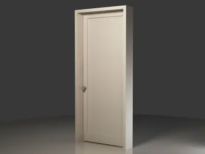 Free door and doorhandle with metarials Free 3D model
