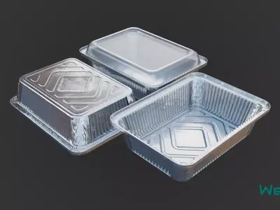 Aluminum Food Containers with Lids Low-poly 3D model