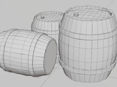  Wooden bucket Game Assets item3 3D model
