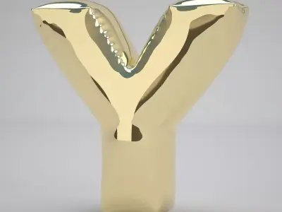 Y Balloon Gold 3D model