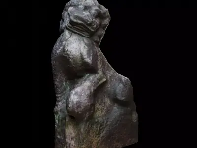 JiangXi Chinese stonelion Low-poly 3D model