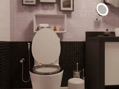 Black and White Bathroom 3D model