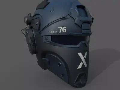 Helmet scifi military combat ver2 Low-poly 3D model