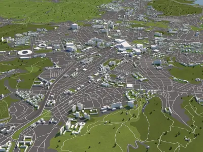 Busan South Korea 50x50km 3D model