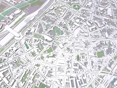 Cityscape Mons Belgium 3D model