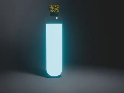 potion with glowing liquid Free low-poly 3D model