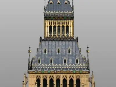 Big Ben 3D low poly model Low-poly 3D model