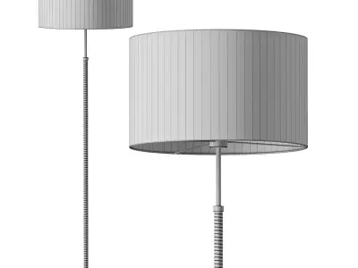  AMPM Jihana Brass Metal Linen Floor Lamp 3D model