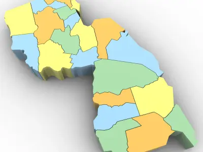 New Jersey Political Map 3D model