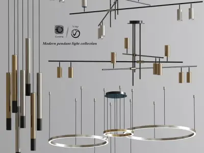 Modern pendant light collection 08 3D model