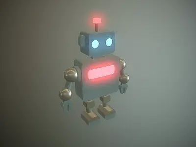 Robot rigged lowpoly Low-poly 3D model