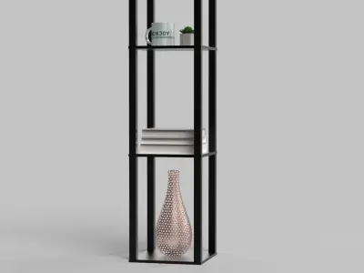 Floor Lamp With Shelves 3D model