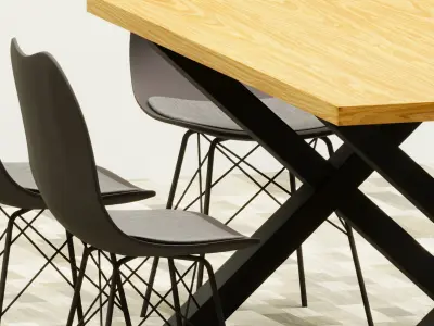 MONTREAL Industrial Dining Table 3D model