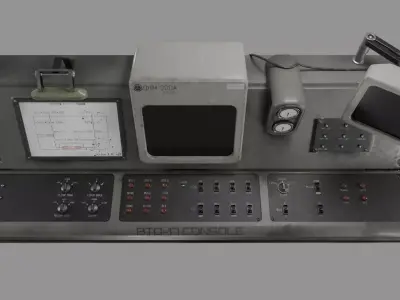 Industrial Sci-Fi Retro Futuristic Control Console 3D model