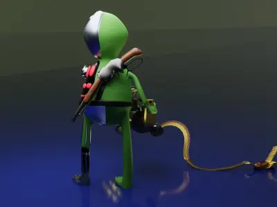 Terminator Kermit Low-poly 3D model
