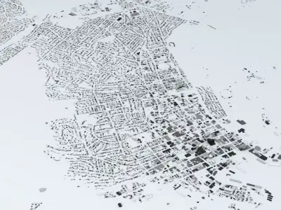 Hobart Streets and Buildings 3D model