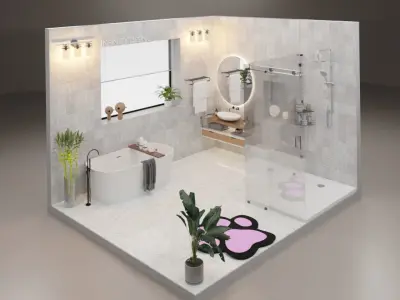 bathroom Low-poly 3D model purchase
