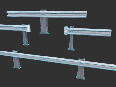 Road Fence Low-poly 3D model