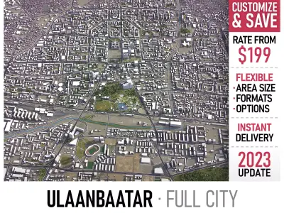 Ulaanbaatar - 3D City Model Low-poly 3D model