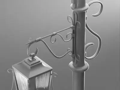 Victorian Street Lamp Low-poly 3D model