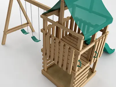 Playground Set wooden 3D model