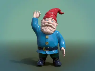Garden Gnome PBR Low-poly 3D model