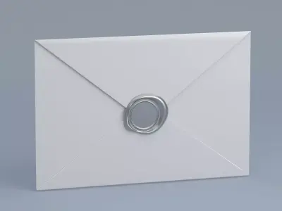 Envelope With Silver  Seal 3D model