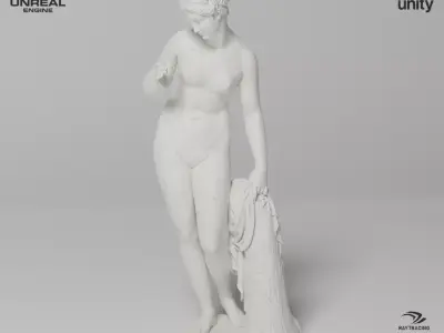 Venus with the Apple Sculpture VR AR Mobile-ready Game-ready Low-poly 3D model