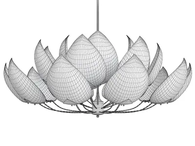 Hudson Valley Lotus 21 Light Chandelier Low-poly 3D model