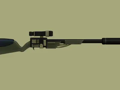 Sci-Fi Sniper Rifle - Gun - Weaponry Low-poly 3D model