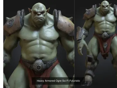 Ogre Warrior Sci Fi 3D Character Pack