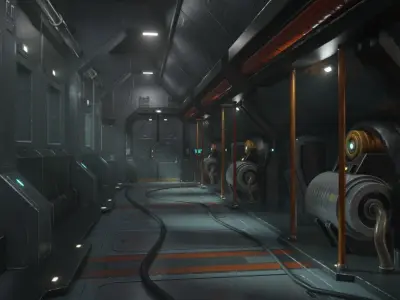 Sci fi interior 03 PBR real time Low-poly 3D model