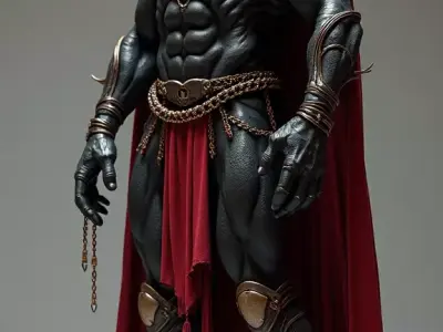 Dark Fire Wizard 3D Model Game Ready Fantasy Character Low-poly 3D model