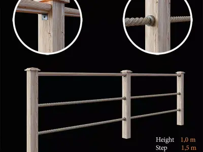 Rope handrail 3D model