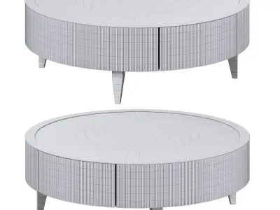 REEDED ROUND COCKTAIL TABLE by bakerfurniture 3D model