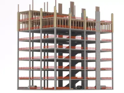 Under construction building 3D model