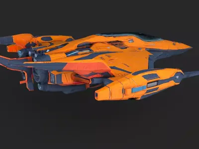 Orange Spacecraft High Detail 3D model