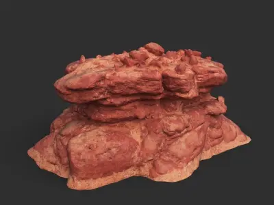 Low poly Crushed Soil Sandstone Base 210911 Low-poly 3D model