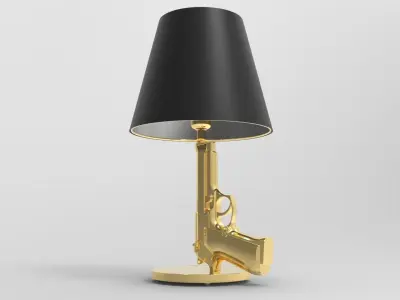 Bedside Gun Lamp 3D model