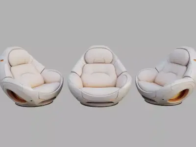 Sci Fi chair Low-poly 3D model buy