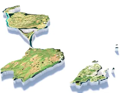 Saint Pierre and Miquelon Terrain Country 3D model