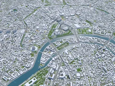Moscow Downtown Russia  Low-poly 3D model