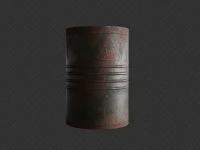 Rusty barell Low-poly 3D model