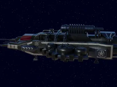 Spaceship Low-poly 3D model by kayao from CGTrader (Low-poly)