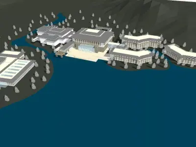 vacation spot-Resort-Fashion Leisure Hotel-095 3D model