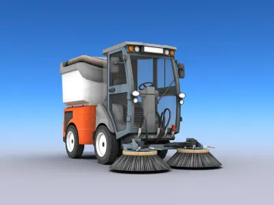Street Sweeper Low-poly 3D model