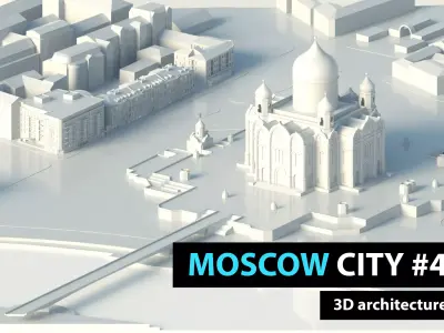 Moscow City Soymonovskiy St Low-poly 3D model