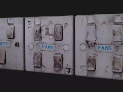 Fan and Light Switch Free 3D model