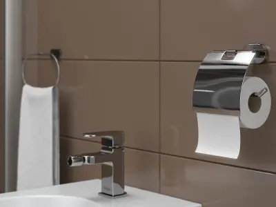 Shower room Ravak Pivot and toilet bidet Ravak Chrome 3D model