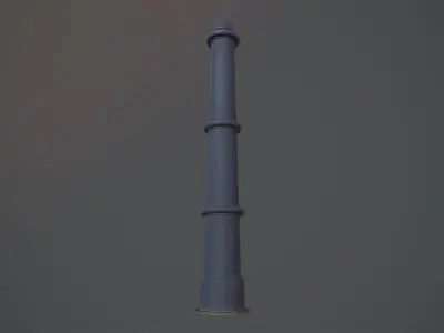 Barrier Bollard pack 5 Blue v3 Low-poly 3D model